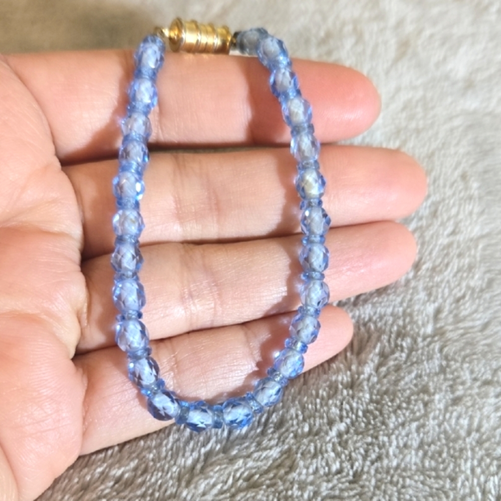#626 Elegant Blue Beaded Bracelet - Picture 2 of 2